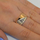 Срібний перстень  зі вставками з золота