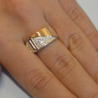 Срібний перстень  зі вставками з золота