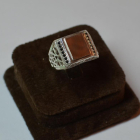 Срібний перстень  зі вставками з золота