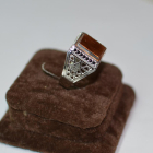 Срібний перстень  зі вставками з золота