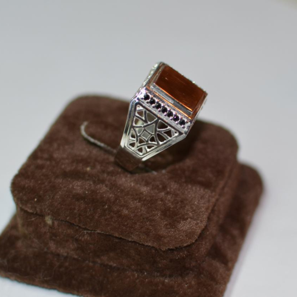 Срібний перстень  зі вставками з золота