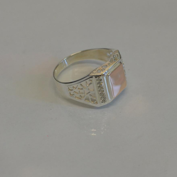 Срібний перстень  зі вставками з золота