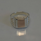 Срібний перстень  зі вставками з золота