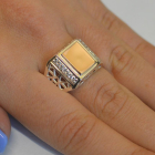 Срібний перстень  зі вставками з золота