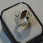 Срібний перстень  з накладками з золота