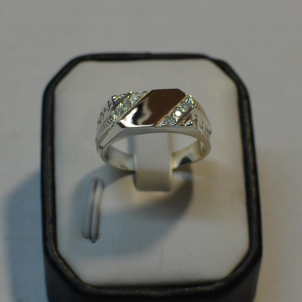 Срібний перстень  з накладками з золота