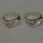 Срібний перстень  з накладками з золота