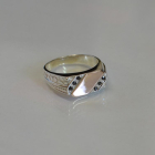 Срібний перстень  з накладками з золота