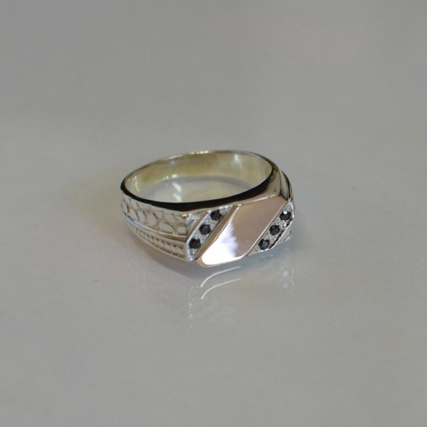 Срібний перстень  з накладками з золота