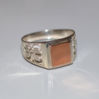 Срібний перстень  з золотими накладками