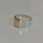 Срібний перстень  з золотими накладками