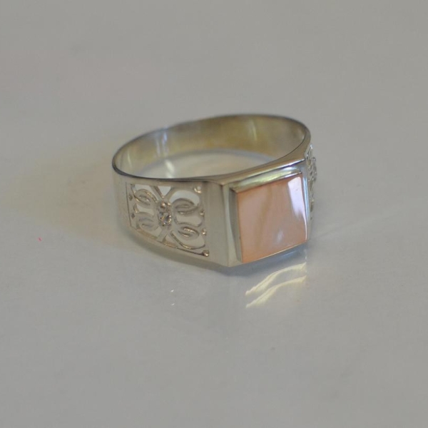 Срібний перстень  з золотими накладками