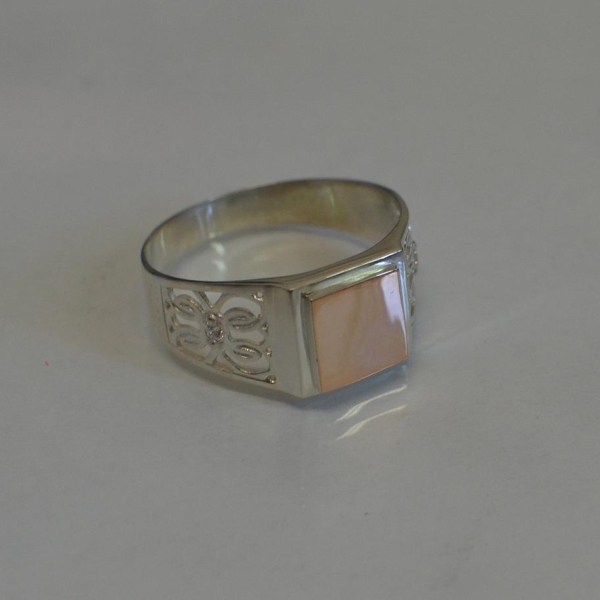 Срібний перстень  з золотими накладками