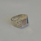 Срібний перстень з напайками із золота