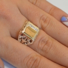 Срібний перстень з напайками із золота