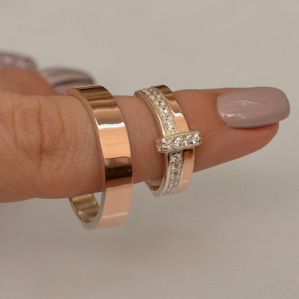 Пара обручальных колец из серебра