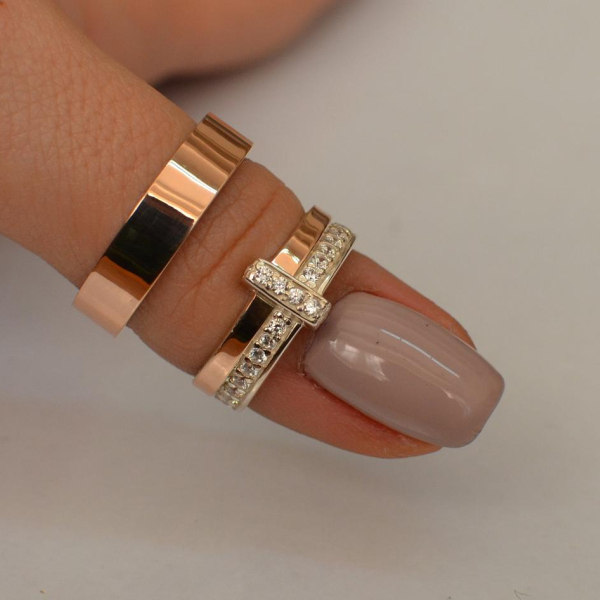 Пара обручальных колец из серебра