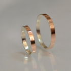 Срібна обручка  зі вставками з золота