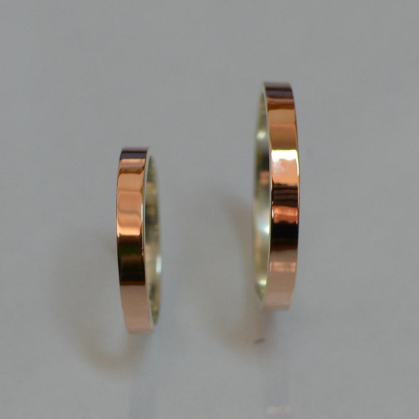 Срібна обручка  зі вставками з золота