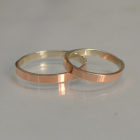 Срібна обручка  зі вставками з золота