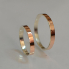 Срібна обручка  зі вставками з золота