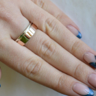 Серебряное обручальное кольцо с золотом