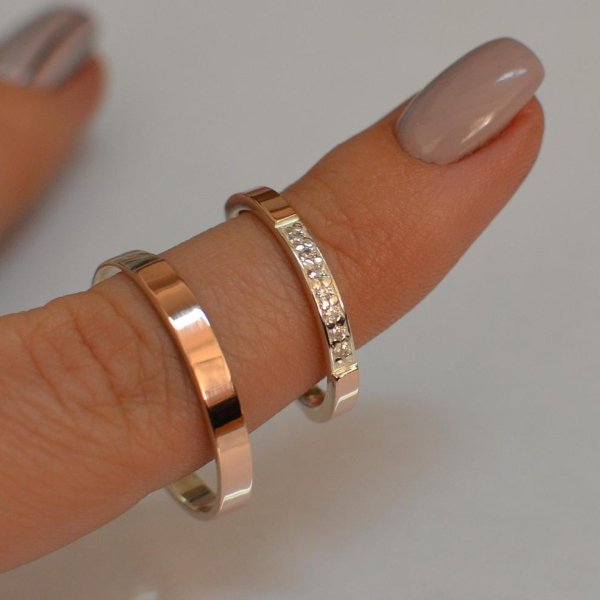 Пара обручок із срібла