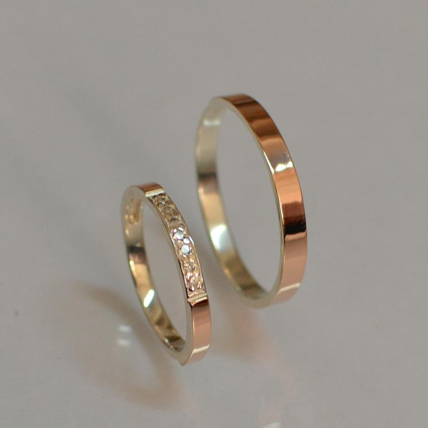 Пара обручок із срібла