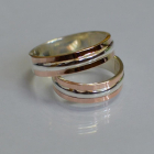Обручка із срібла з золотом