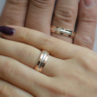 Обручка із срібла з золотом