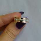 Обручка із срібла з золотом