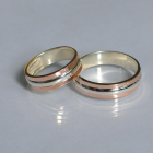 Обручка із срібла з золотом