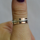 Обручка із срібла з золотом