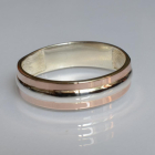 Обручка із срібла з золотом