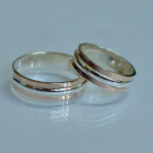 Обручка із срібла з золотом