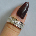 Обручка із срібла з золотом