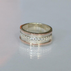 Обручка із срібла з золотом