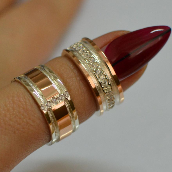 Пара обручок із срібла