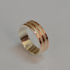 Обручальное кольцо из серебра с золотом