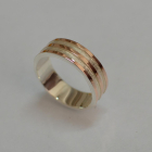 Обручальное кольцо из серебра с золотом