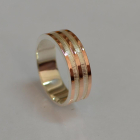 Обручальное кольцо из серебра с золотом