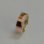 Обручальное кольцо из серебра с золотом