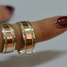 Обручка із срібла з золотом