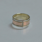 Обручка із срібла з золотом