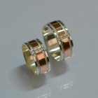 Обручка із срібла з золотом