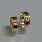 Обручка із срібла з золотом