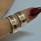 Обручка із срібла з золотом