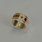 Обручка із срібла з золотом