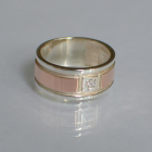 Обручка із срібла з золотом