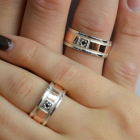 Обручка із срібла з золотом